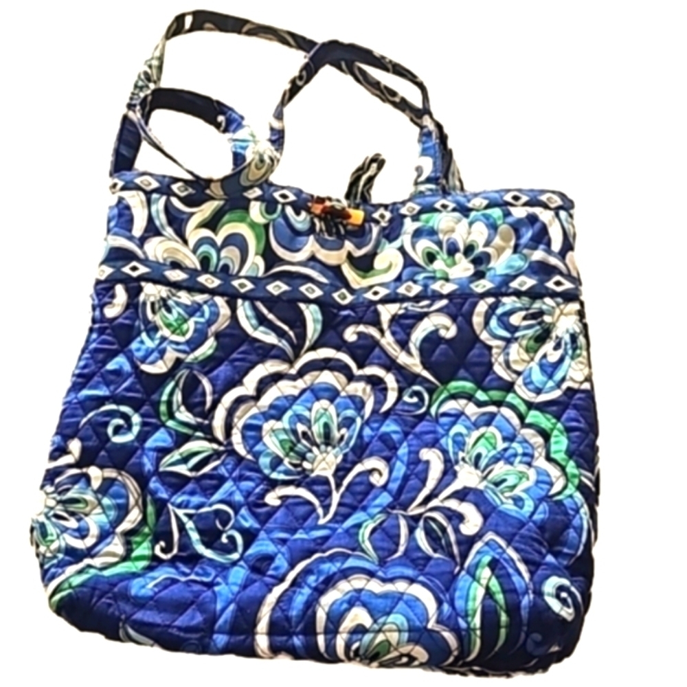Vera Bradley Nora Grace Tote Colors blue/green paisley medium